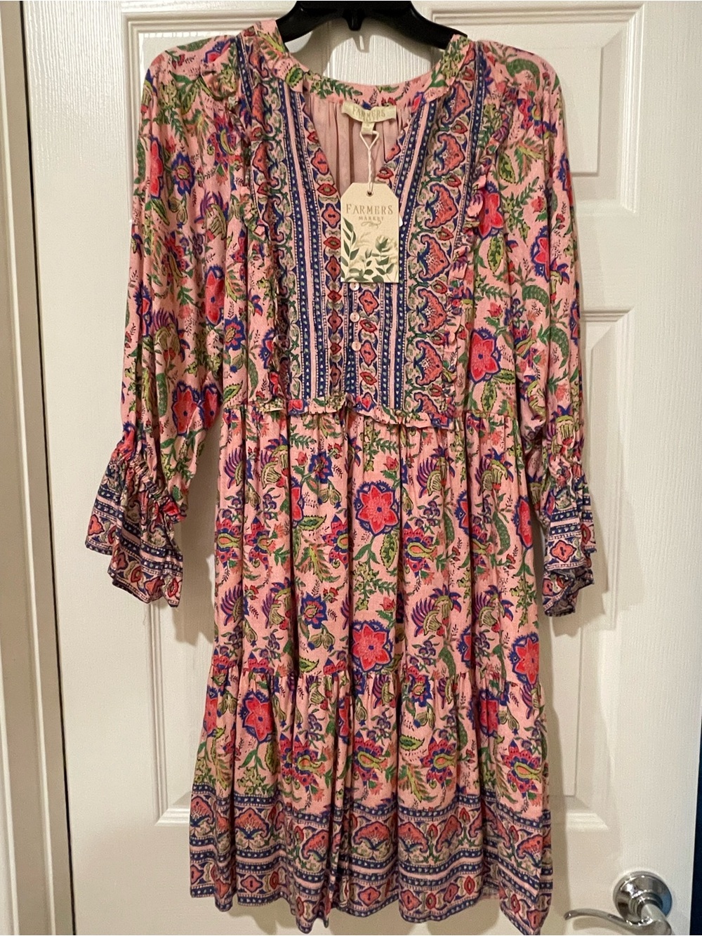 Women's Farmers Market Puff Sleeve Button Front Dress